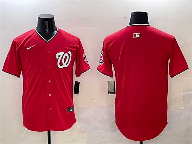 Mens Washington Nationals Blank Red Limited Stitched Jersey